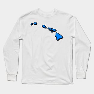 Bright Blue Hawaii Outline Long Sleeve T-Shirt